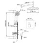 Душевой комплект со встраиваемым термостатическим смесителем (с монтажным боксом) и верхним душем Swedbe Platta 5556